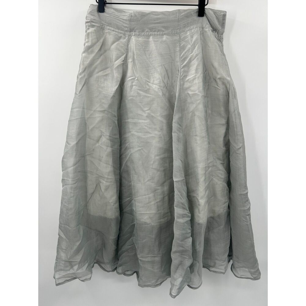 Anett Rostel Silk Midi Women's A-Line Skirt Gray Size 42 Size 12 Tulle
